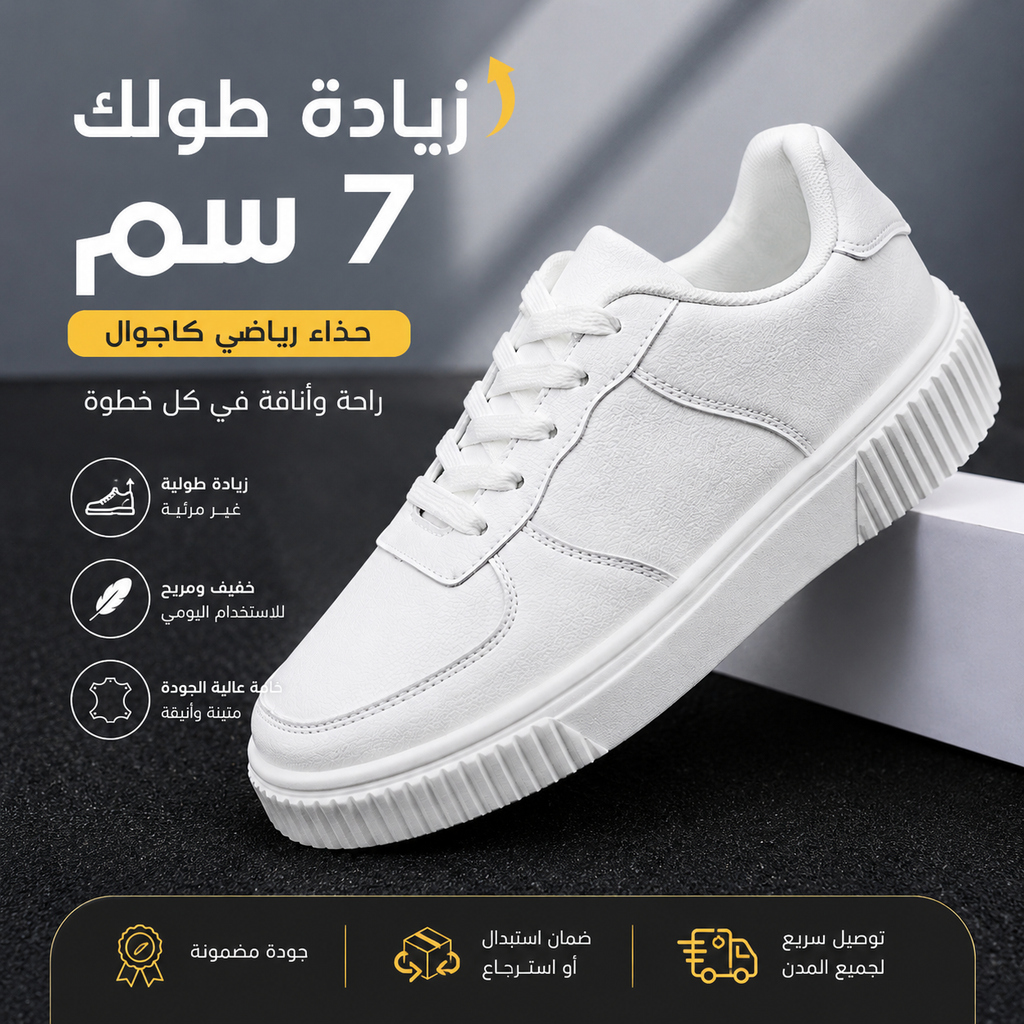 حذاء رياضي كاجوال بنعل ناعم للرجال والنساء【زيادة طول سرا 7 سم】